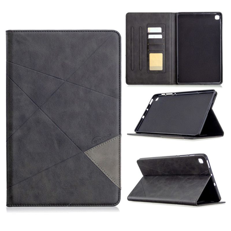 Fodral Samsung Galaxy Tab S6 Lite Svart Geometrisk Lädereffekt