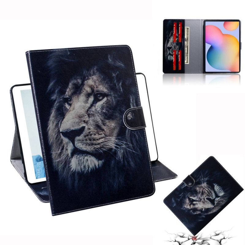 Läderskal Samsung Galaxy Tab S6 Lite Lejonhuvud