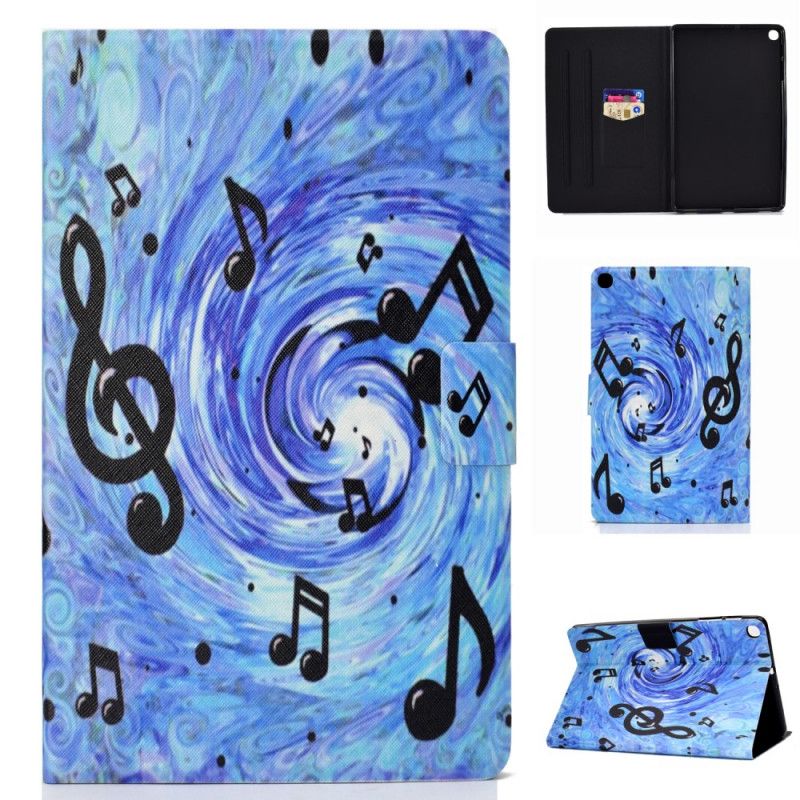 Läderskal Samsung Galaxy Tab S6 Lite Musiknoter