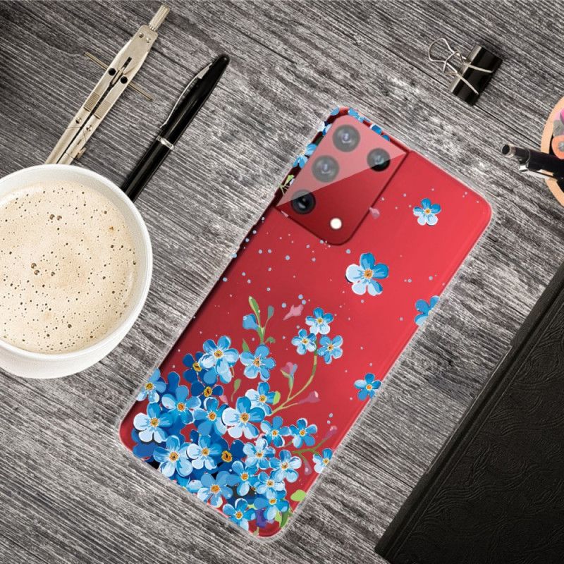 Skal för Samsung Galaxy S21 Ultra 5G Blå Blommor