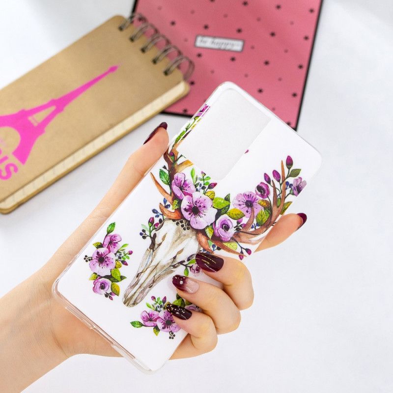 Skal Samsung Galaxy S21 Ultra 5G Mobilskal Fluorescerande Blommande Älg