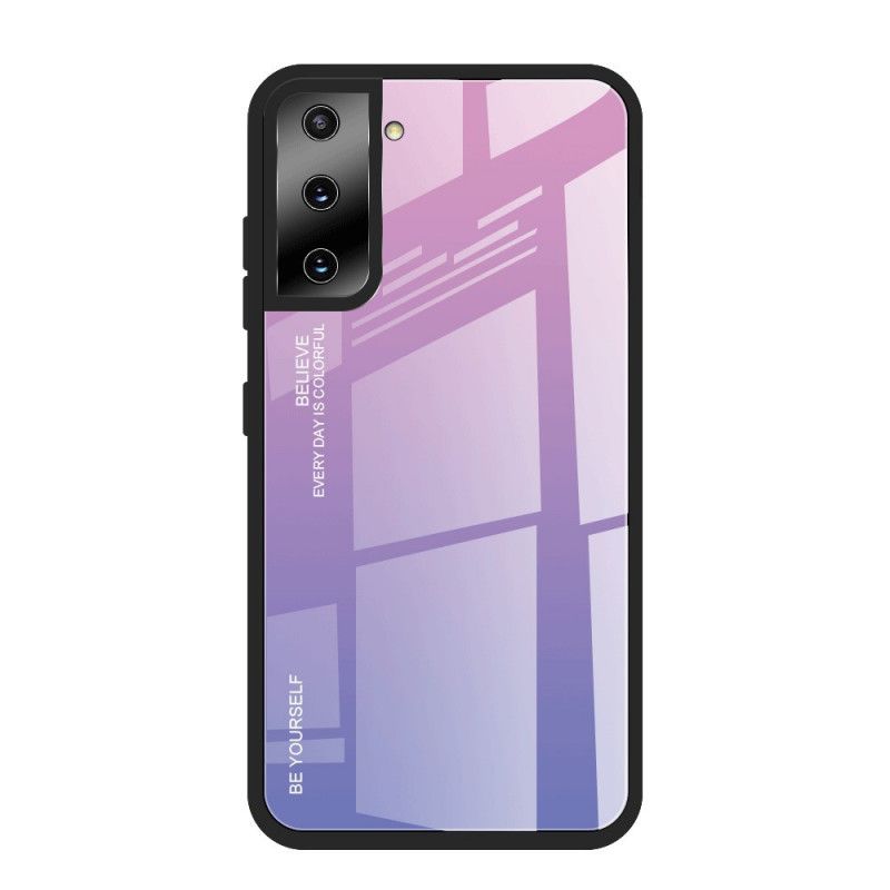 Skal Samsung Galaxy S21 Ultra 5G Röd Var Dig Själv Härdat Glas