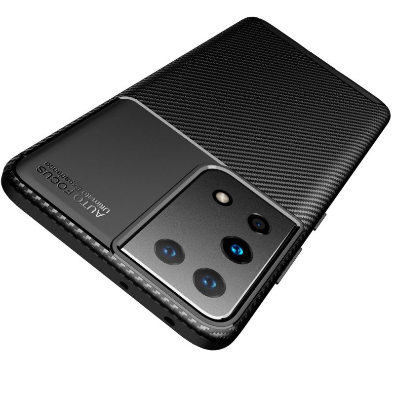 Skal Samsung Galaxy S21 Ultra 5G Svart Flexibel Kolfiberstruktur