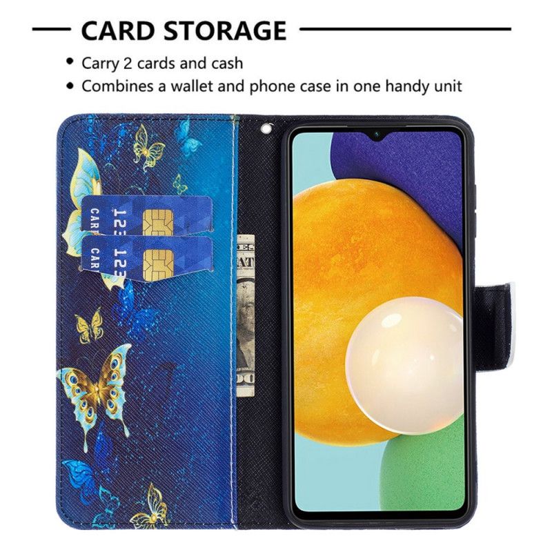 Fodral För Samsung Galaxy A13 5g Gyllene Fjärilar