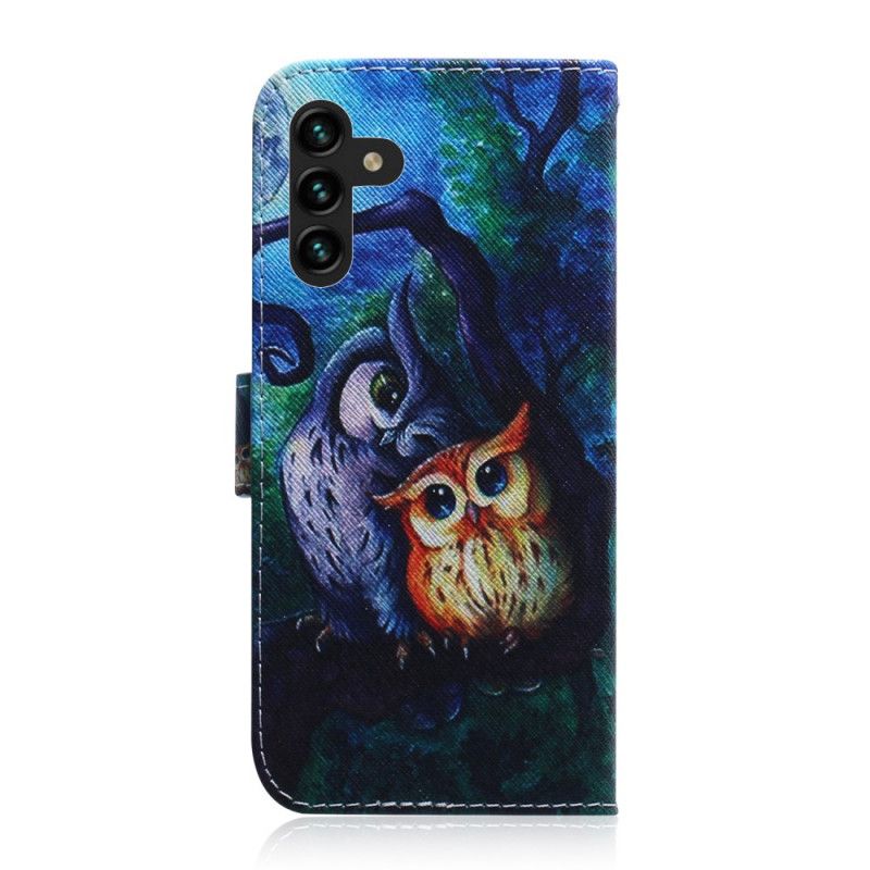 Fodral För Samsung Galaxy A13 5g Målning Av Ugglor