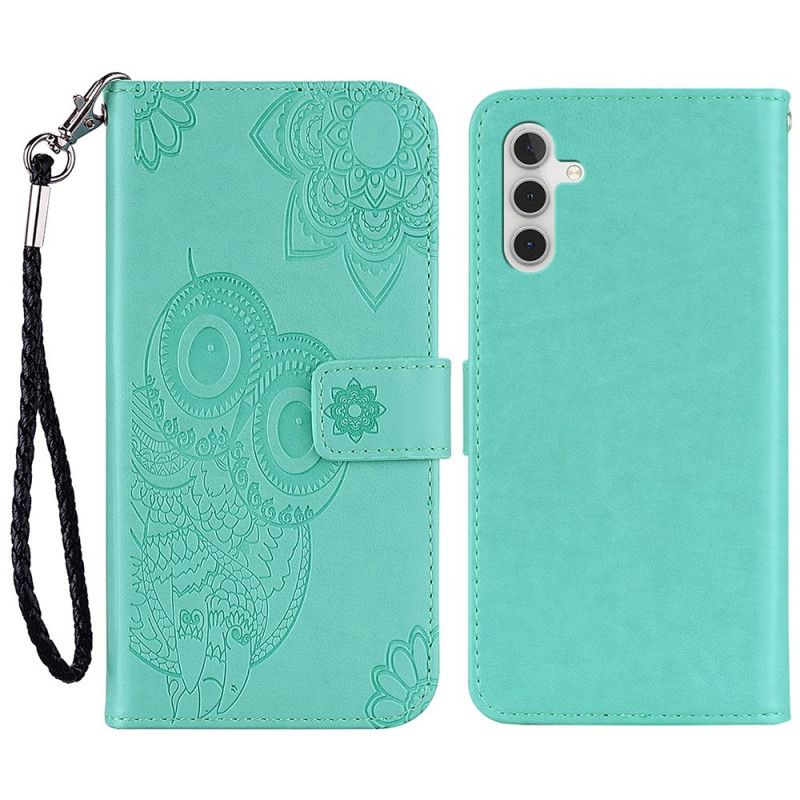 Fodral För Samsung Galaxy A13 5g Uggla Mandala Och Lanyard