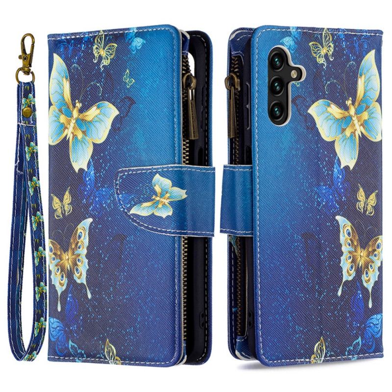 Fodral Samsung Galaxy A13 5g Fjärilsficka Med Dragkedja