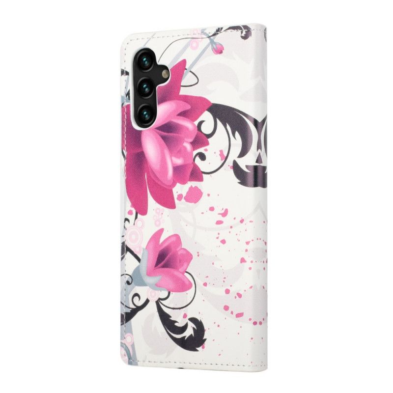 Läderfodral Samsung Galaxy A13 5g Telefonfodral Tropiska Blommor