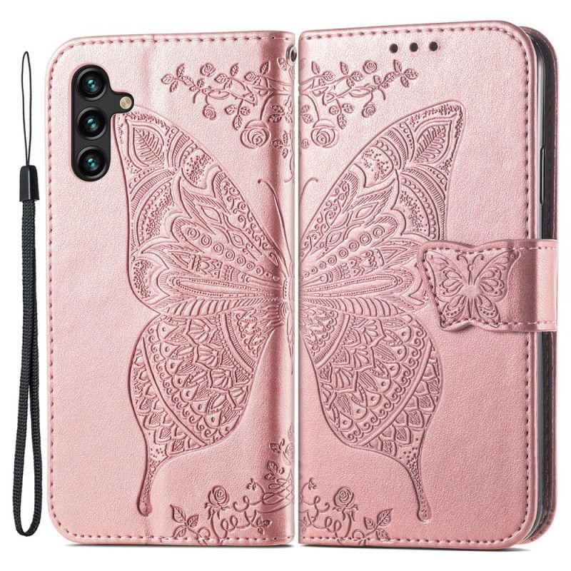 Läderskal Fodral Samsung Galaxy A13 5g Halvfjärilar