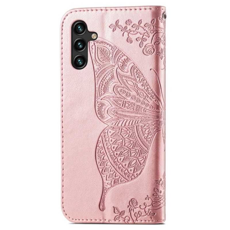 Läderskal Fodral Samsung Galaxy A13 5g Halvfjärilar