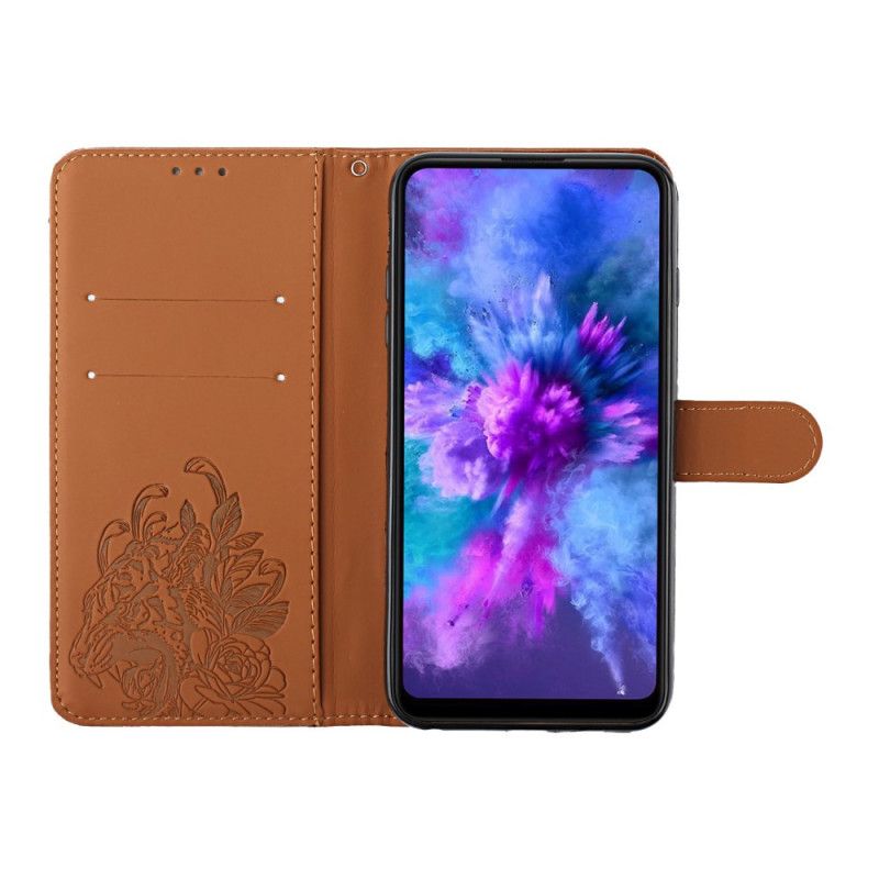 Läderskal Fodral Samsung Galaxy A13 5g Tiger Barockrem