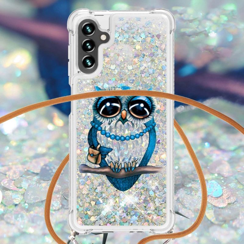 Skal Samsung Galaxy A13 5g Miss Owl Glitter Drawstring