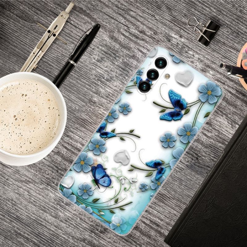 Skal Samsung Galaxy A13 5g Retro Fjärilar Och Blommor