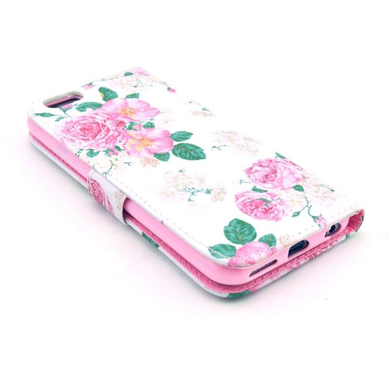 Läderfodral iPhone 6 / 6S Mobilskal Frihetsblommor