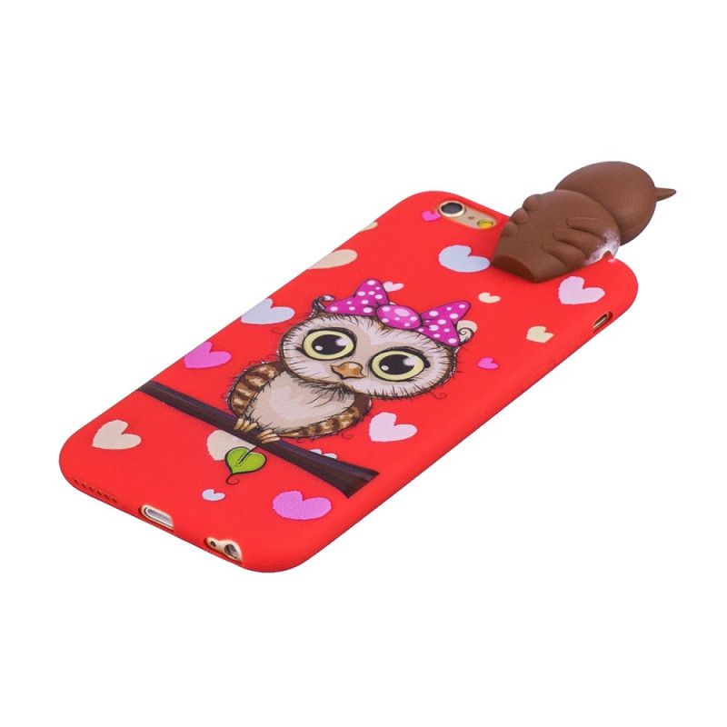 Skal för iPhone 6 / 6S Röd 3D Uggla