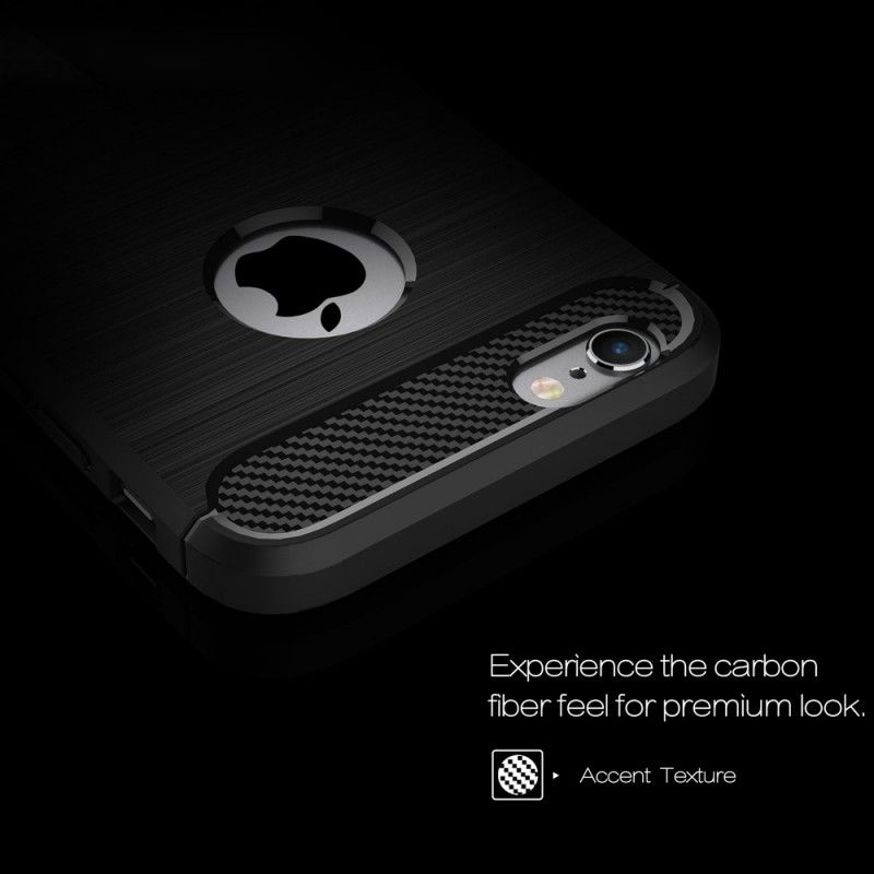 Skal för iPhone 6 / 6S Svart Borstad Kolfiber