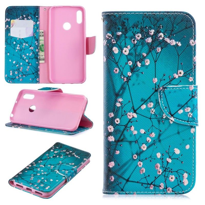 Läderfodral Huawei Y6 2019 Mobilskal Blommande Träd