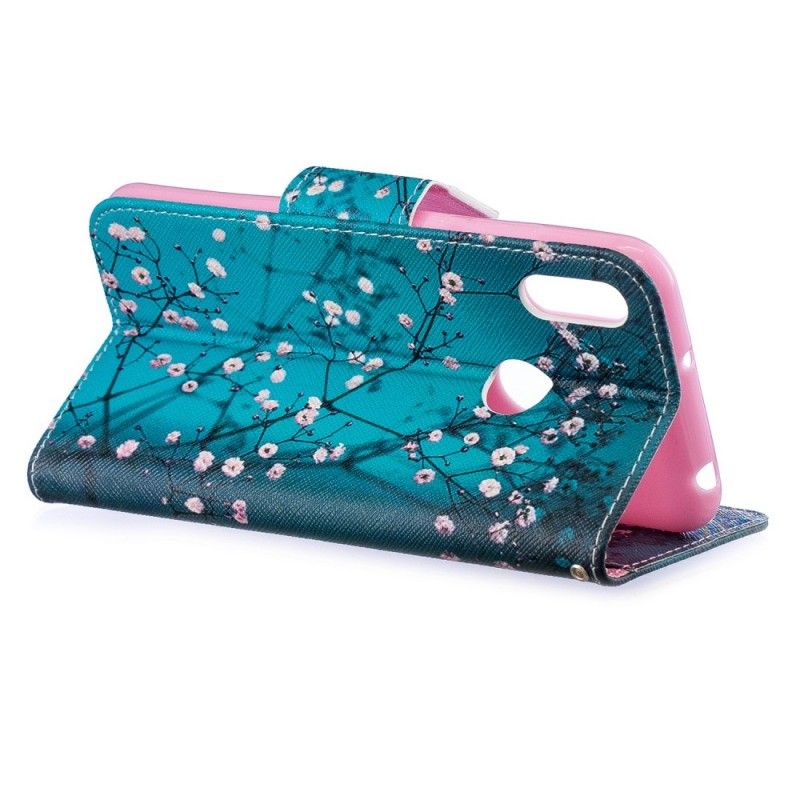 Läderfodral Huawei Y6 2019 Mobilskal Blommande Träd