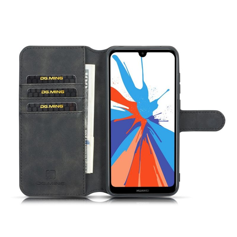 Läderskal Huawei Y6 2019 Svart Retro Dg.Ming