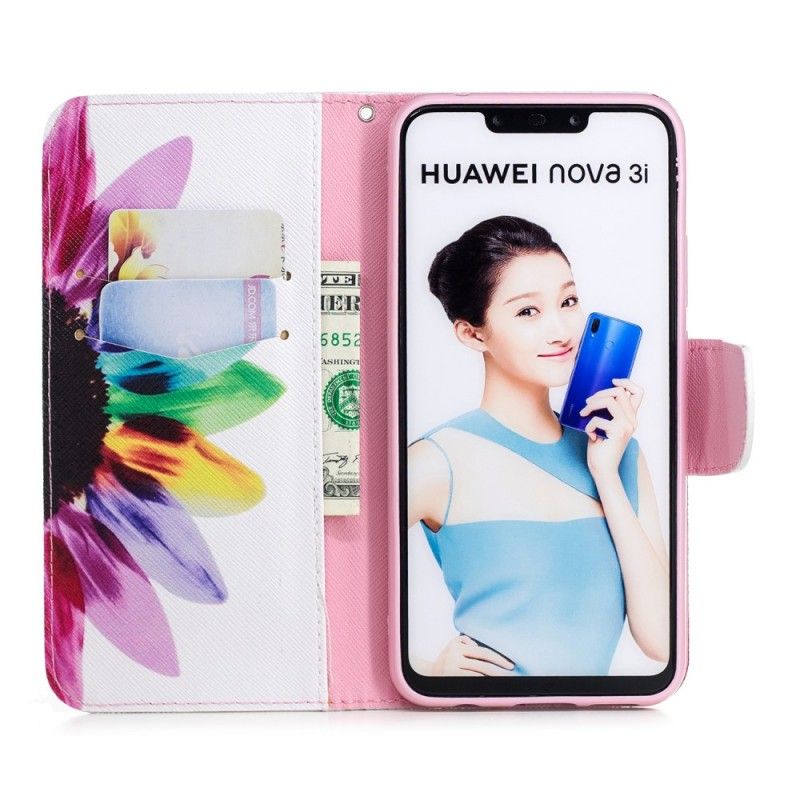 Fodral Huawei P Smart Plus Akvarellblomma