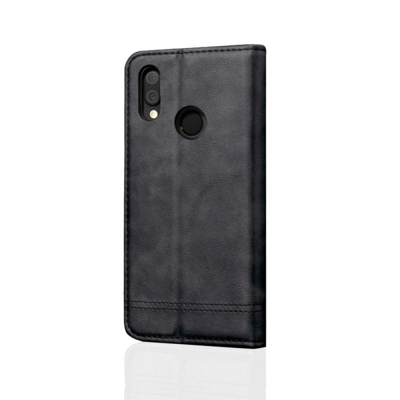 Folio-fodral Huawei P Smart Plus Svart Sydd Lädereffekt