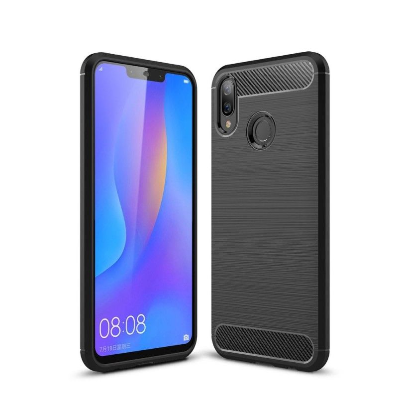 Skal Huawei P Smart Plus Svart Mobilskal Borstad Kolfiber