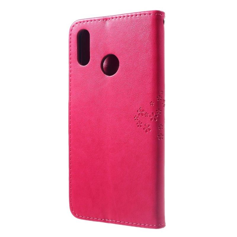 Skyddsfodral Huawei P Smart Plus Lila Ugglor För Träd Och Rem