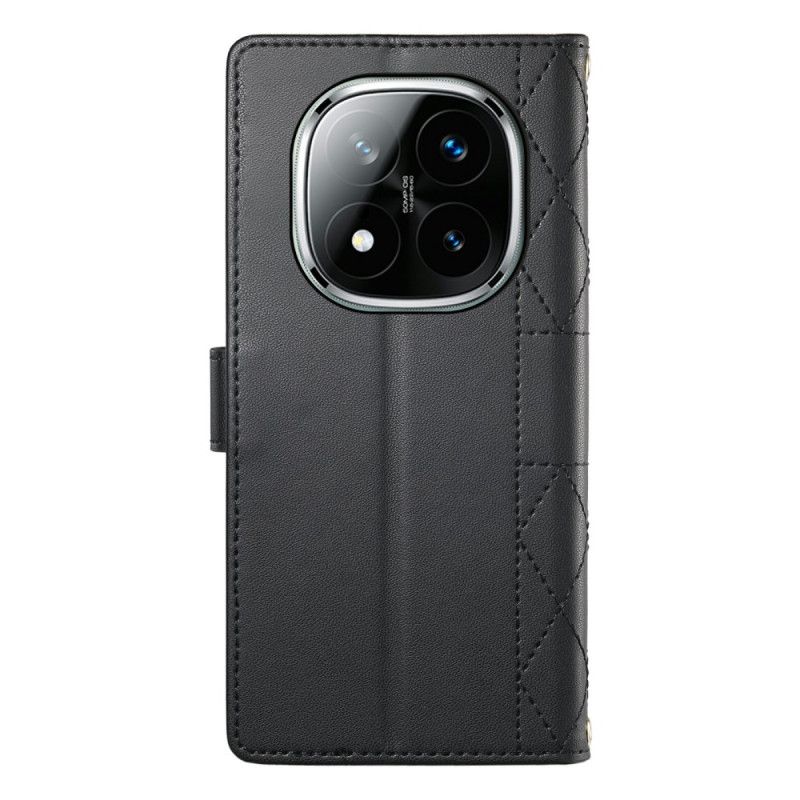 Fodral För Xiaomi Redmi Note 15 Pro 5g Quiltad Med Remmar