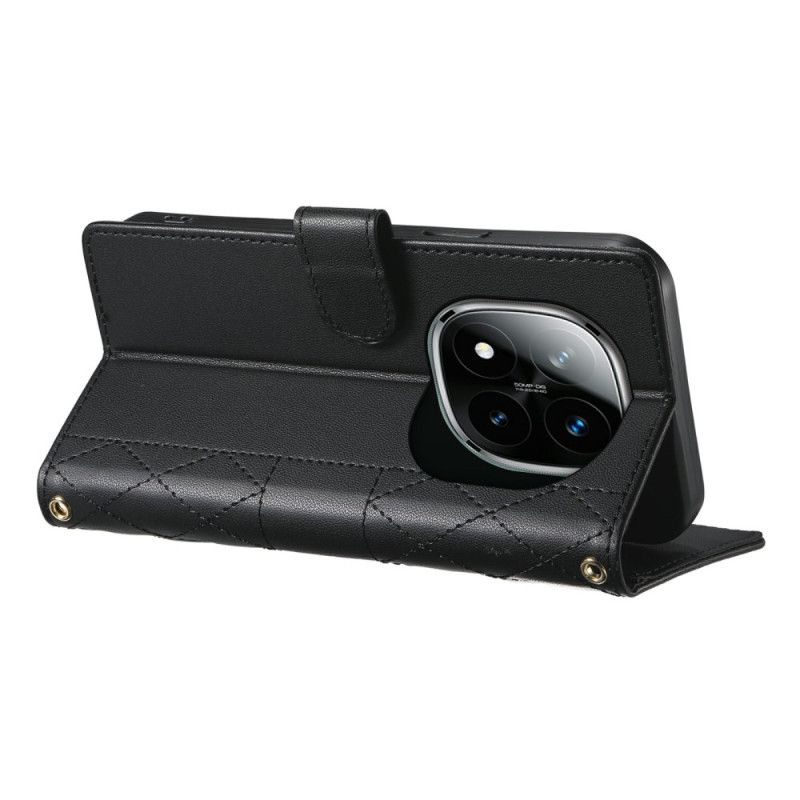 Fodral För Xiaomi Redmi Note 15 Pro 5g Quiltad Med Remmar