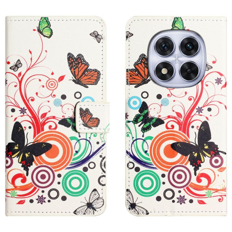 Fodral Xiaomi Redmi Note 15 Pro 5g Fjärilar På Vit Bakgrund