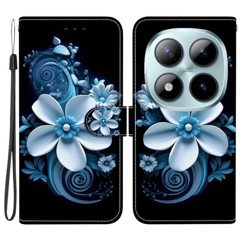 Läderfodral Xiaomi Redmi Note 15 Pro 5g Telefonfodral Svart Orkidé