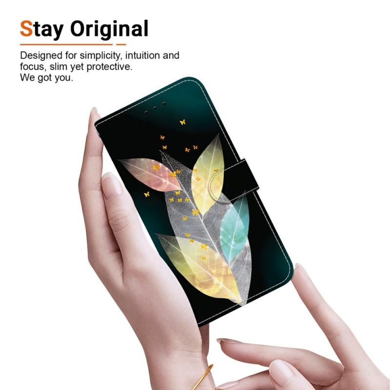 Läderskal Fodral Xiaomi Redmi Note 15 Pro 5g Färgglada Löv