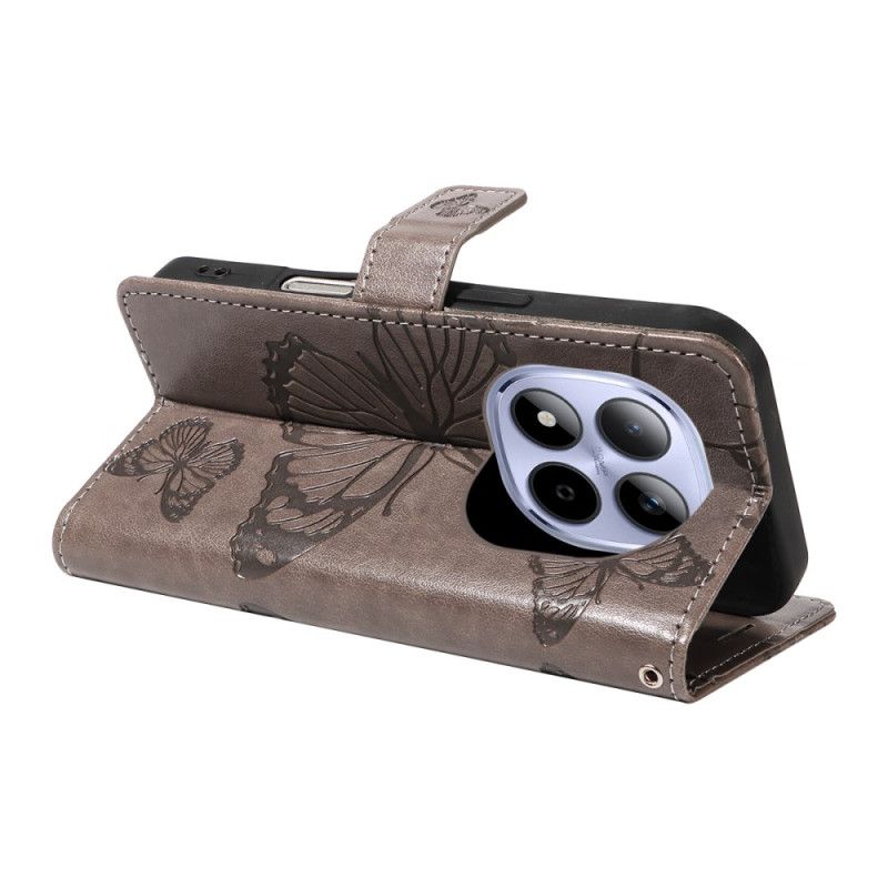 Läderskal Fodral Xiaomi Redmi Note 15 Pro 5g Jättefjärilar