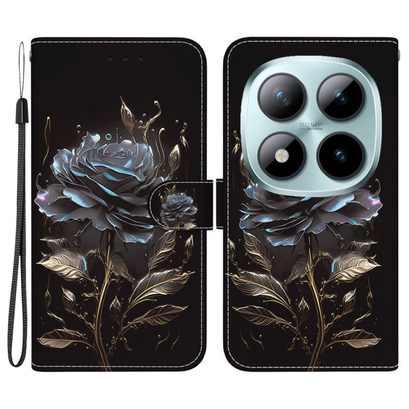 Läderskal Fodral Xiaomi Redmi Note 15 Pro 5g Svart Ros