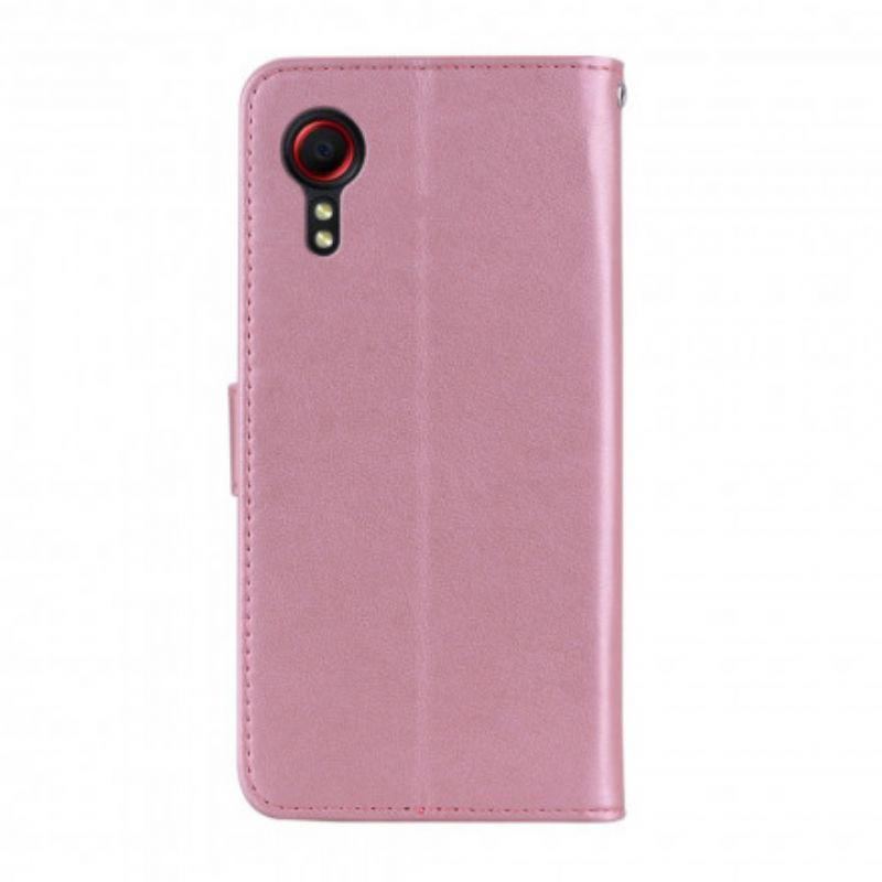Läderfodral Samsung Galaxy Xcover 5 Telefonfodral Uggla Mandala Och Charm