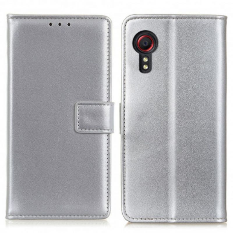 Läderskal Fodral Samsung Galaxy Xcover 5 Enkelt Litchi Konstläder