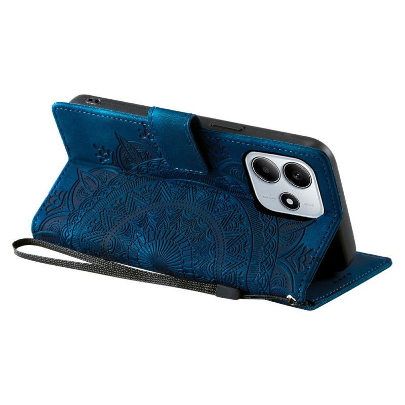 Fodral För Xiaomi Redmi Note 14 4g Mockaeffekt Med Rem