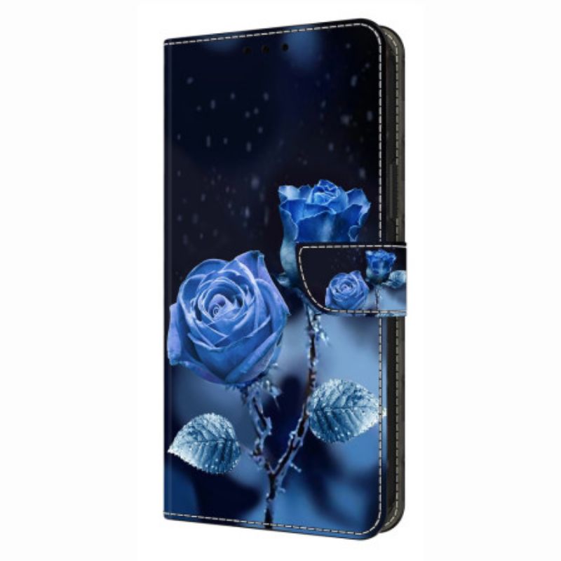 Fodral Xiaomi Redmi Note 14 4g Blå Rosor