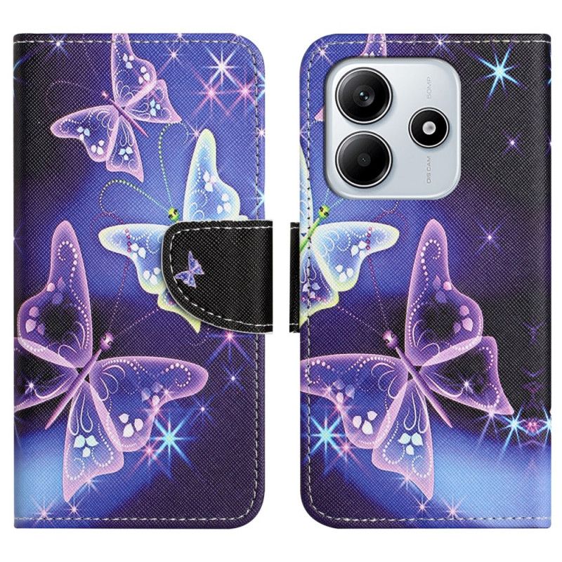 Fodral Xiaomi Redmi Note 14 4g Glittrande Fjärilar
