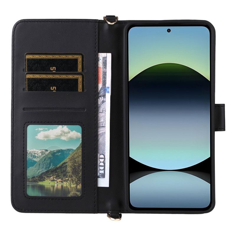 Fodral Xiaomi Redmi Note 14 4g Premiumplånbok Med Rem Och Axelrem