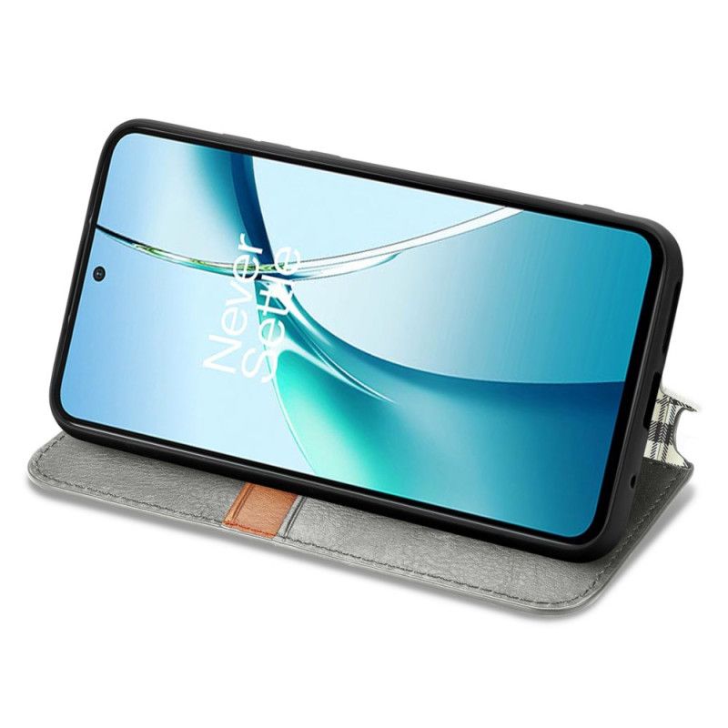 Folio-fodral Xiaomi Redmi Note 14 4g Vintage Lädereffekt Med Diamantmönster