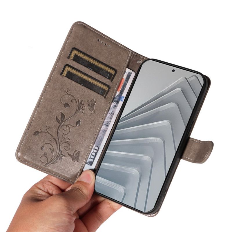 Läderfodral Xiaomi Redmi Note 14 4g Telefonfodral Blommönster