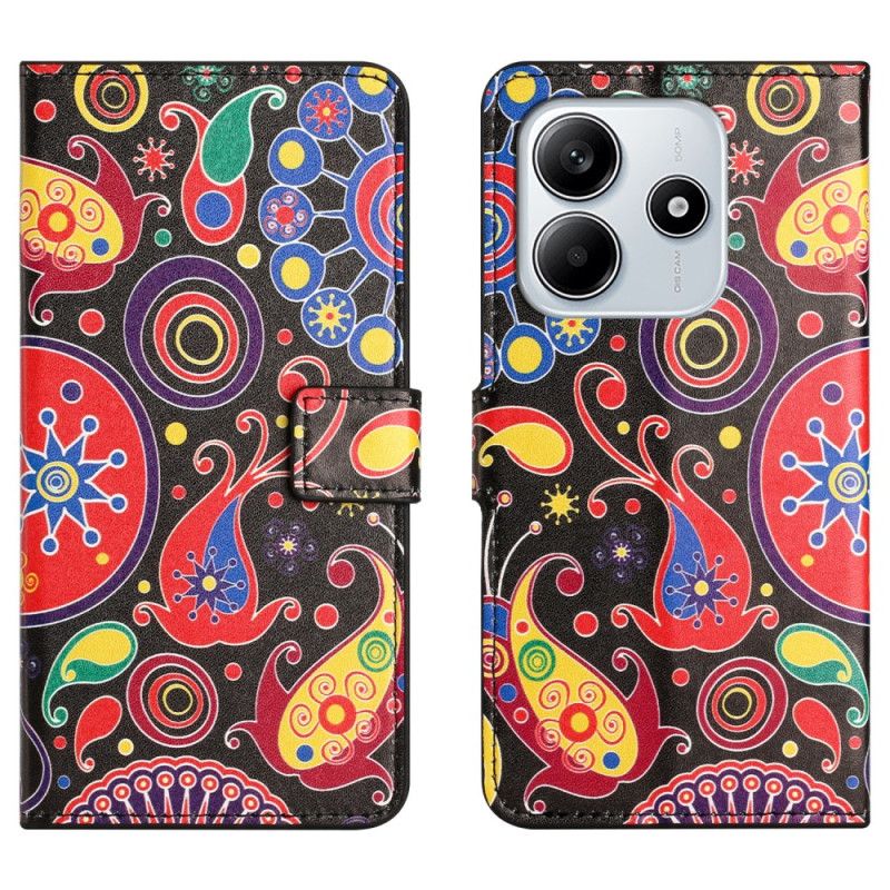 Läderfodral Xiaomi Redmi Note 14 4g Telefonfodral Galaxmönster