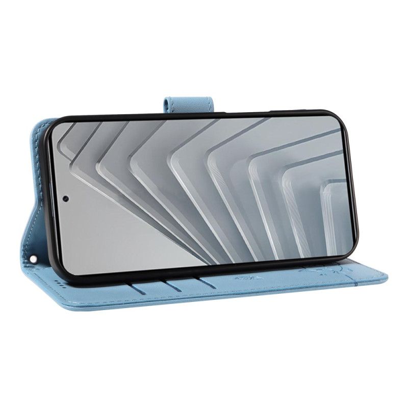 Läderfodral Xiaomi Redmi Note 14 4g Telefonfodral Rolig Katt Med Rem