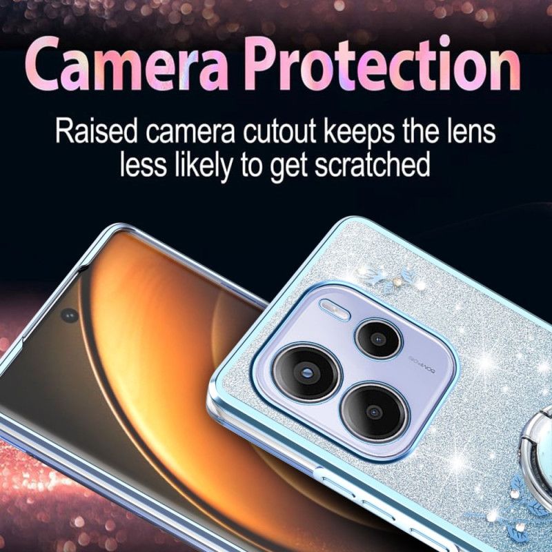 Skal För Xiaomi Redmi Note 14 4g Hållare För Strass- Och Blomring