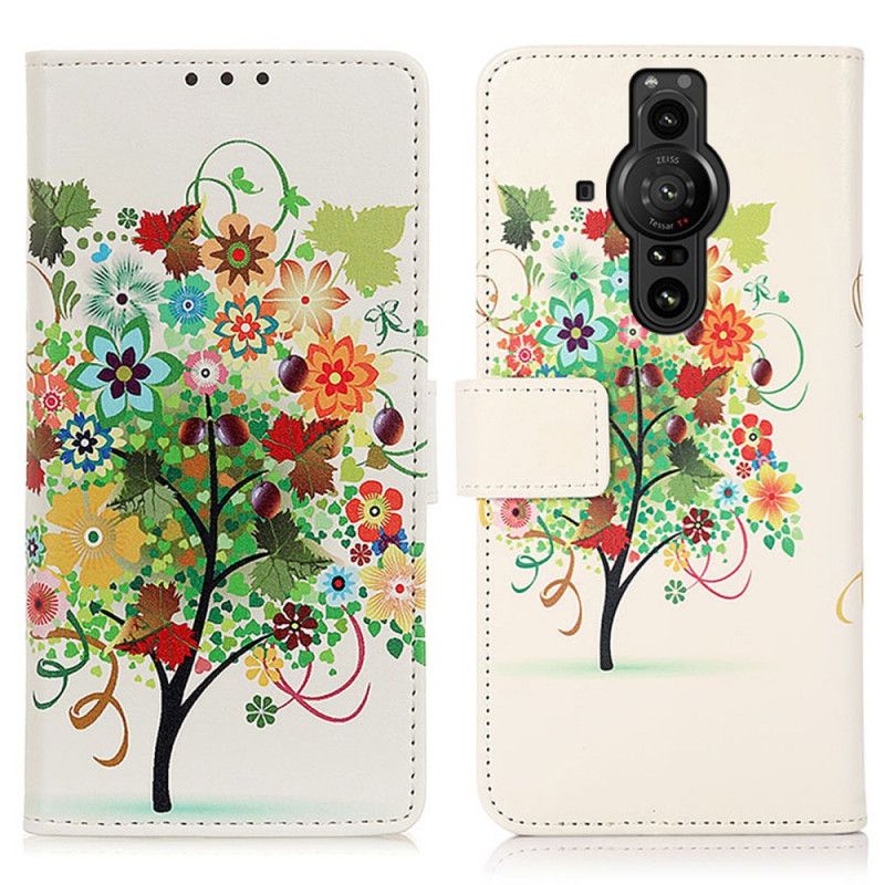 Läderfodral Sony Xperia Pro-i Telefonfodral Blommande Träd