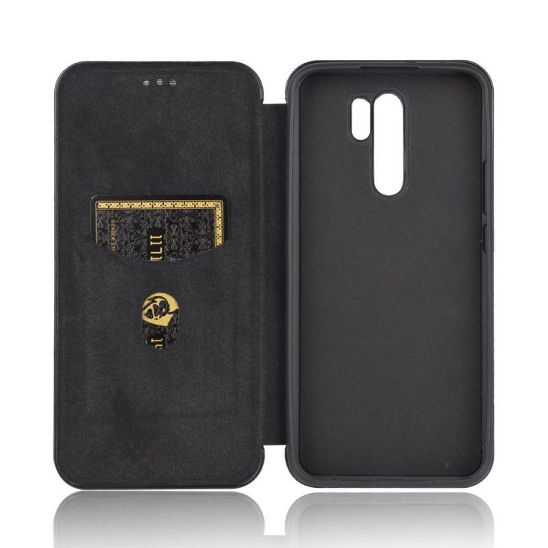 Folio-fodral Xiaomi Redmi 9 Svart Färgad Kolsilikon