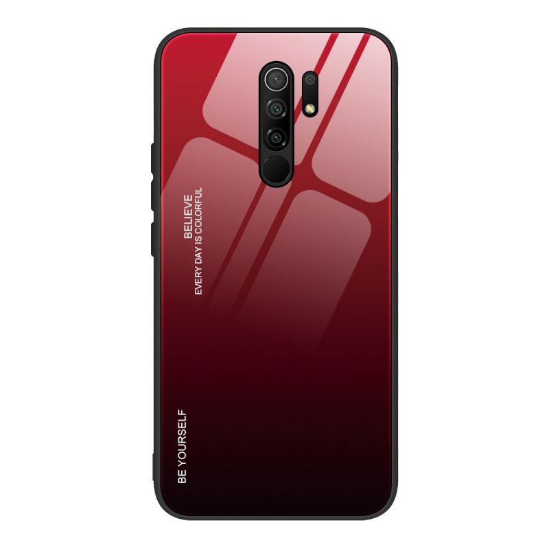Skal Xiaomi Redmi 9 Röd Var Dig Själv Härdat Glas