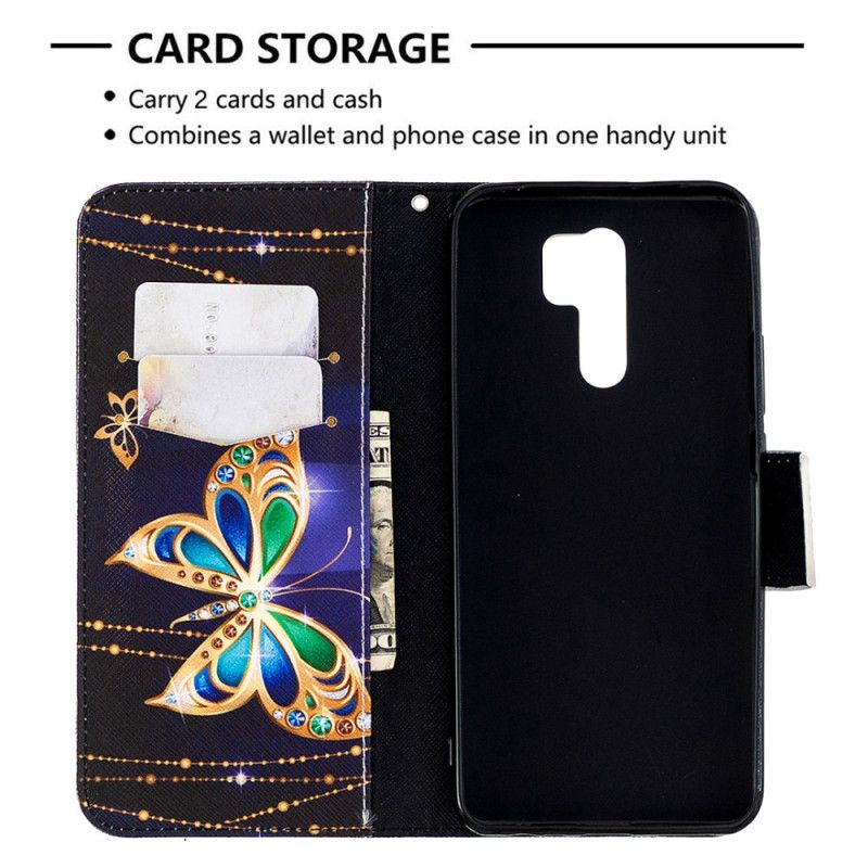 Skyddsfodral Xiaomi Redmi 9 Svart Otroliga Fjärilar