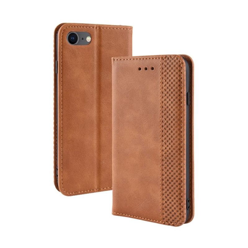 Folio-fodral för iPhone 7 / 8 / SE 2 Svart Stiliserad Vintage Lädereffekt